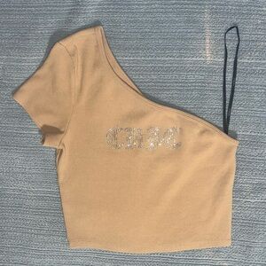 Tan One shoulder top